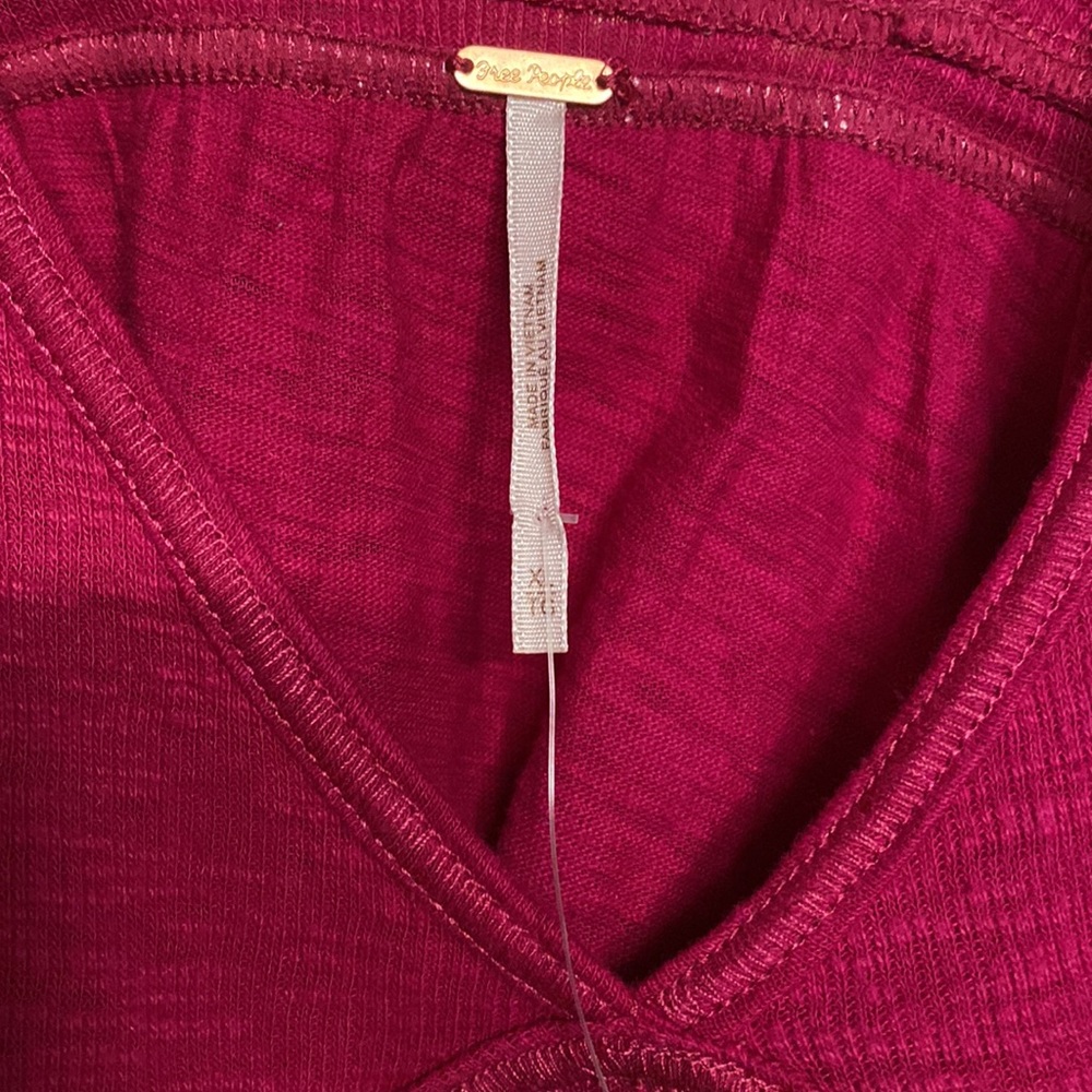 Free people sleeves crop top, size XL color pink - Picture 2 of 6